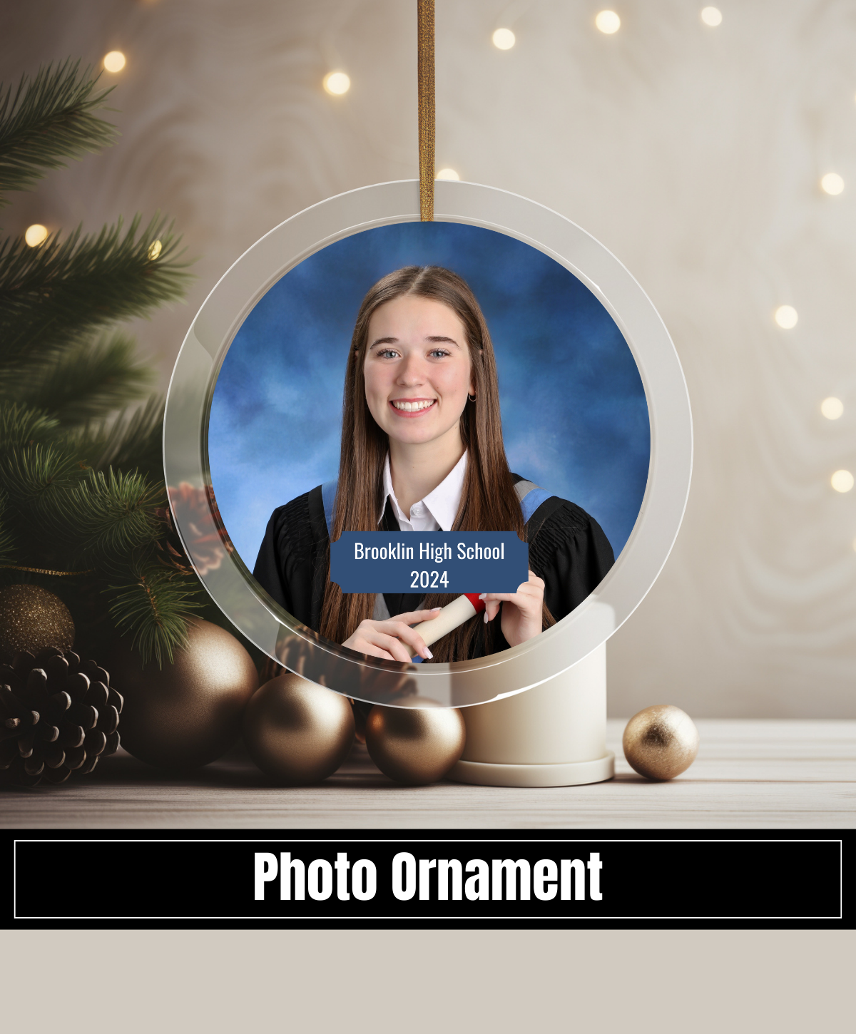 Photo Glass Ornament