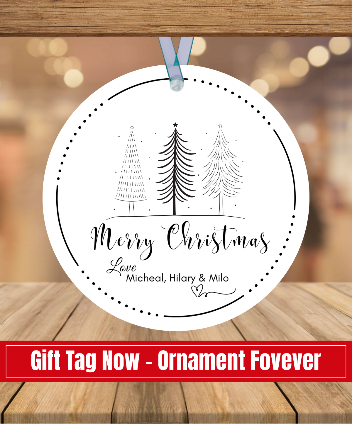 M. Black and White - Tag to ornament