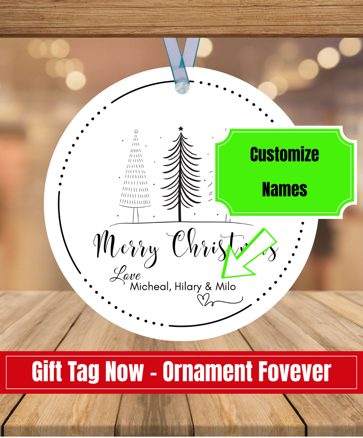 M. Black and White - Tag to ornament