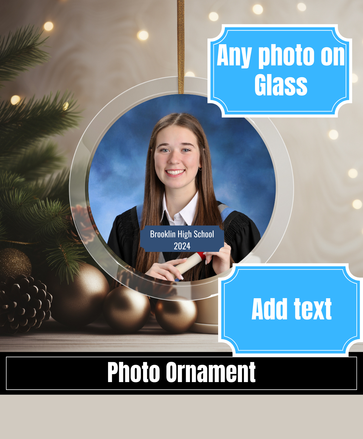 Photo Glass Ornament