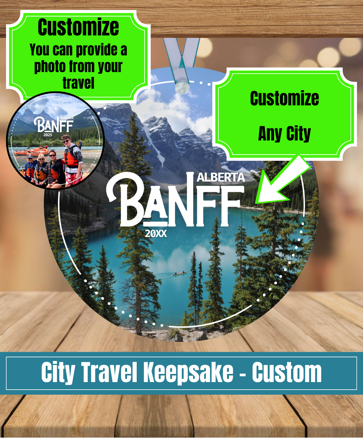 G6. City  Photo ornament - Banff or any city