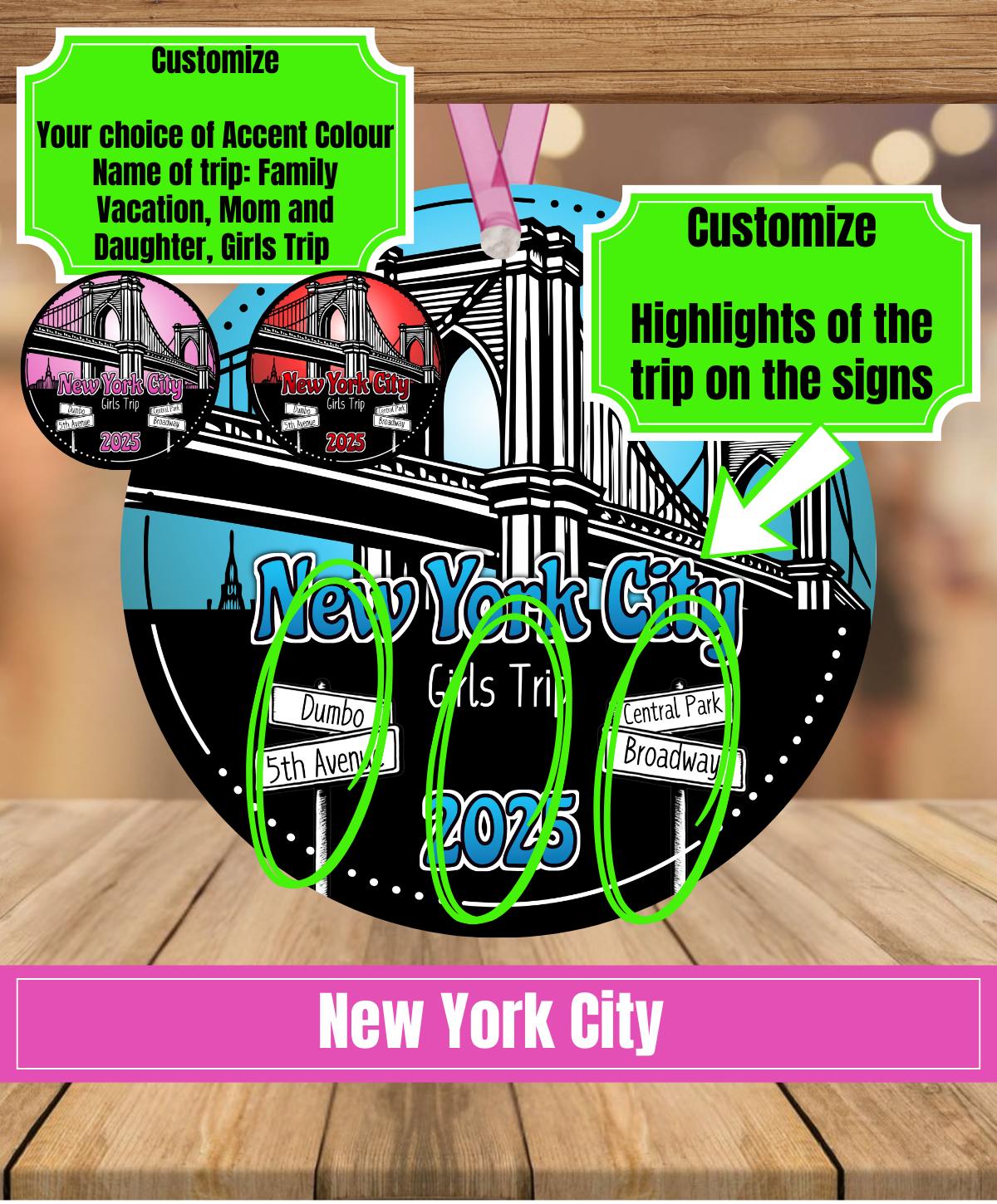 G4. New York City Brooklyn Bridge Keepsake Ornament