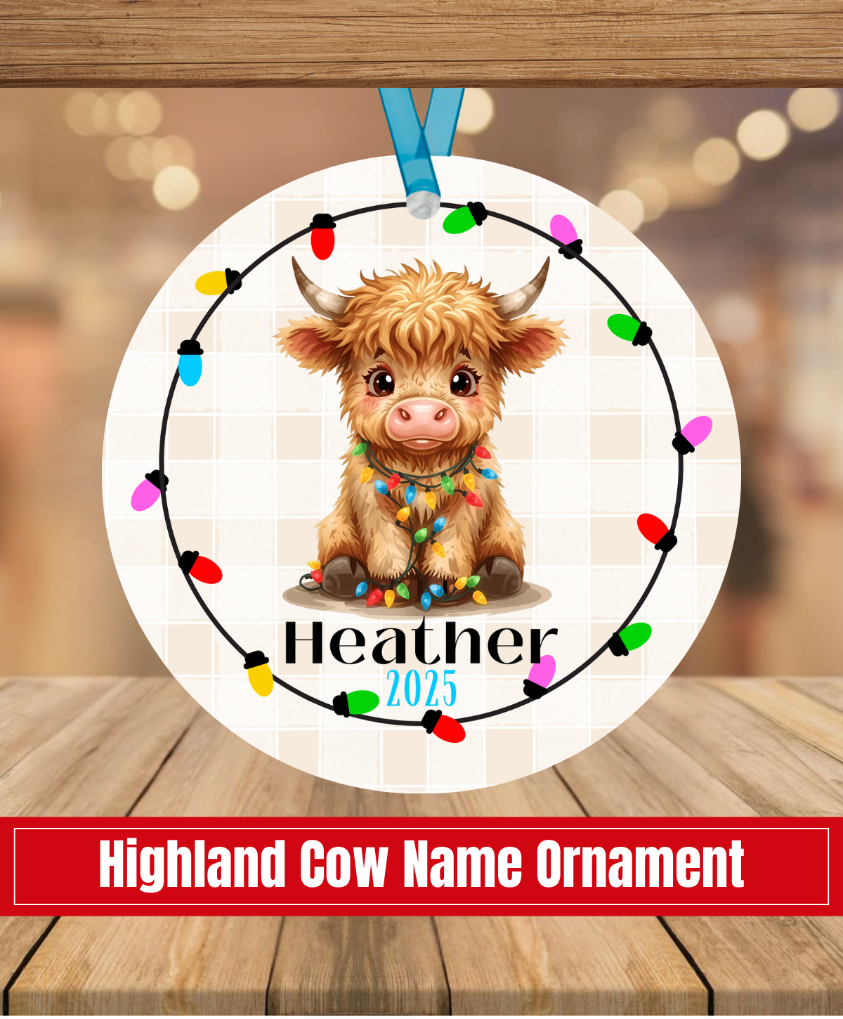 I1. Highland Cow Name Ornament