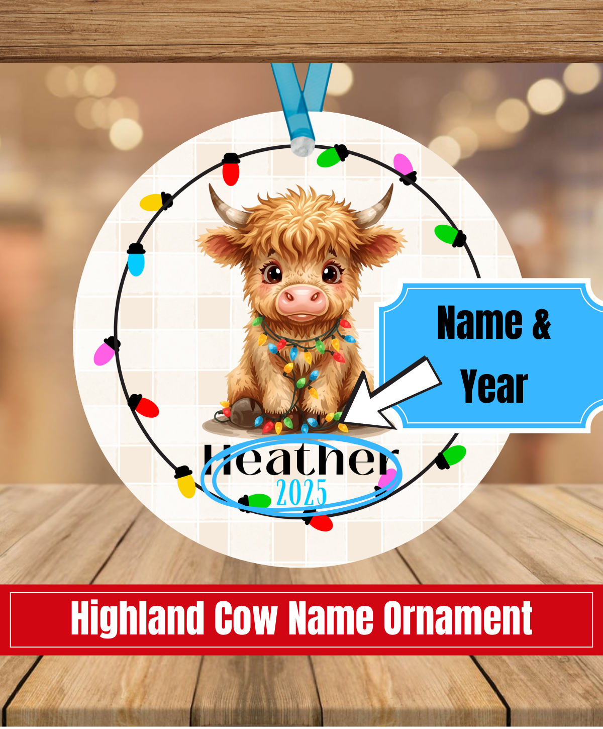 I1. Highland Cow Name Ornament