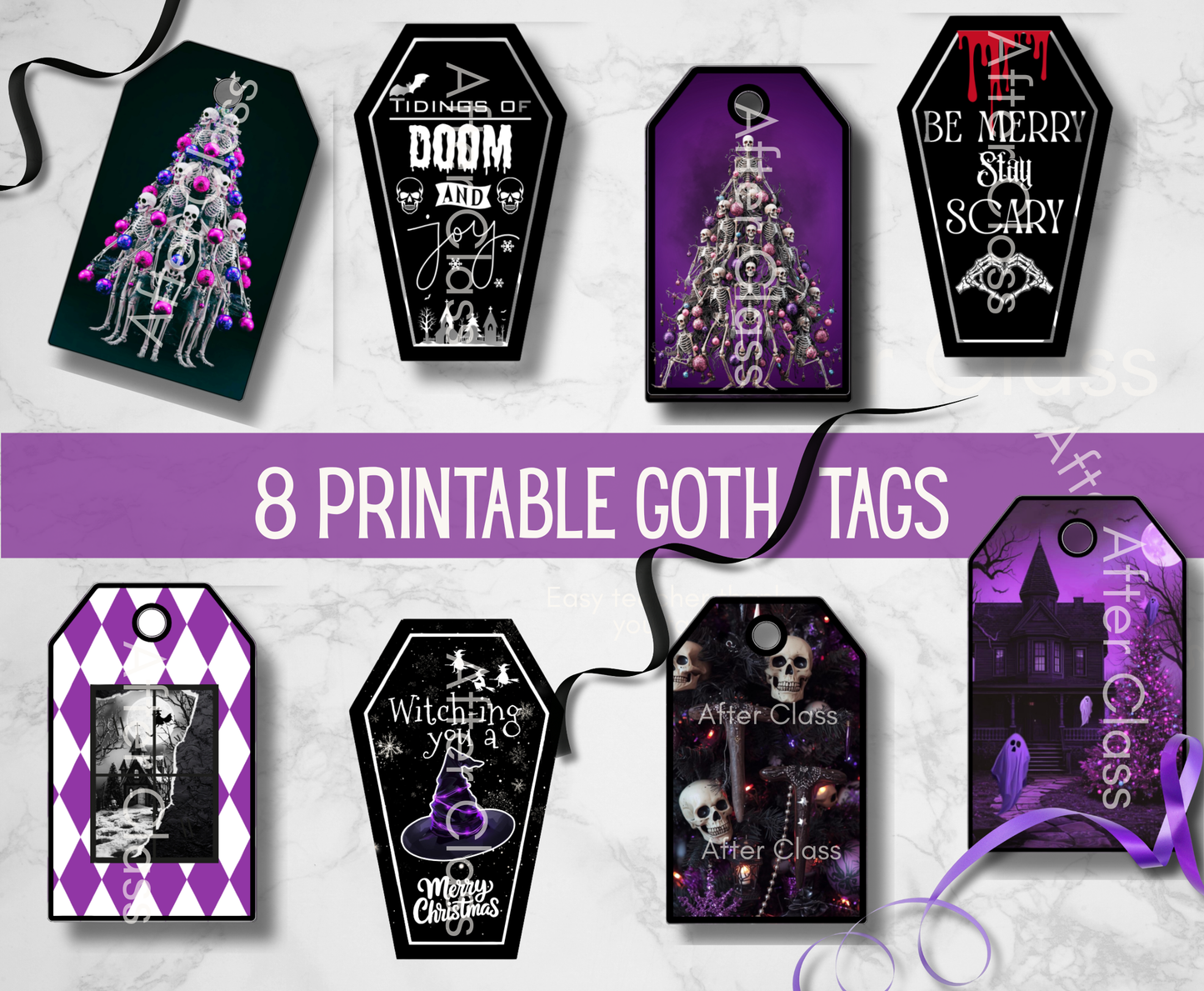 A5 Goth Printable Gift Tags