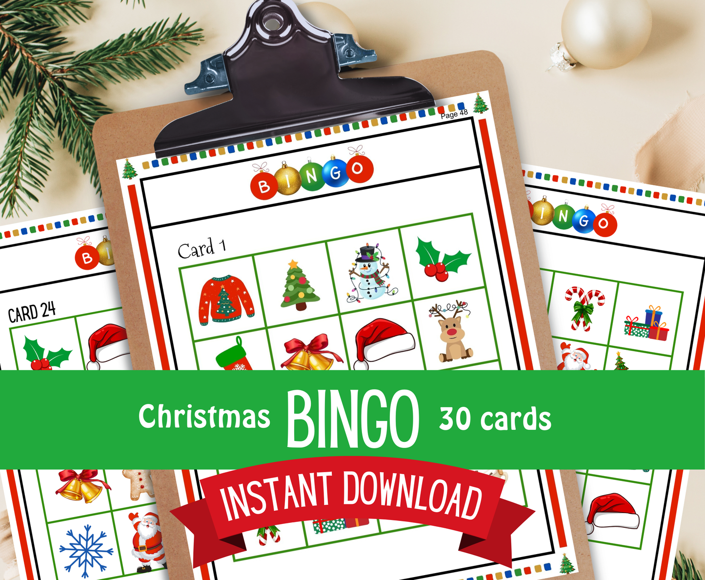 D1 Holiday BINGO - 30 Cards Printable