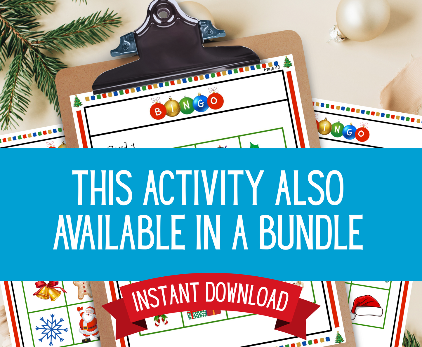 D1 Holiday BINGO - 30 Cards Printable