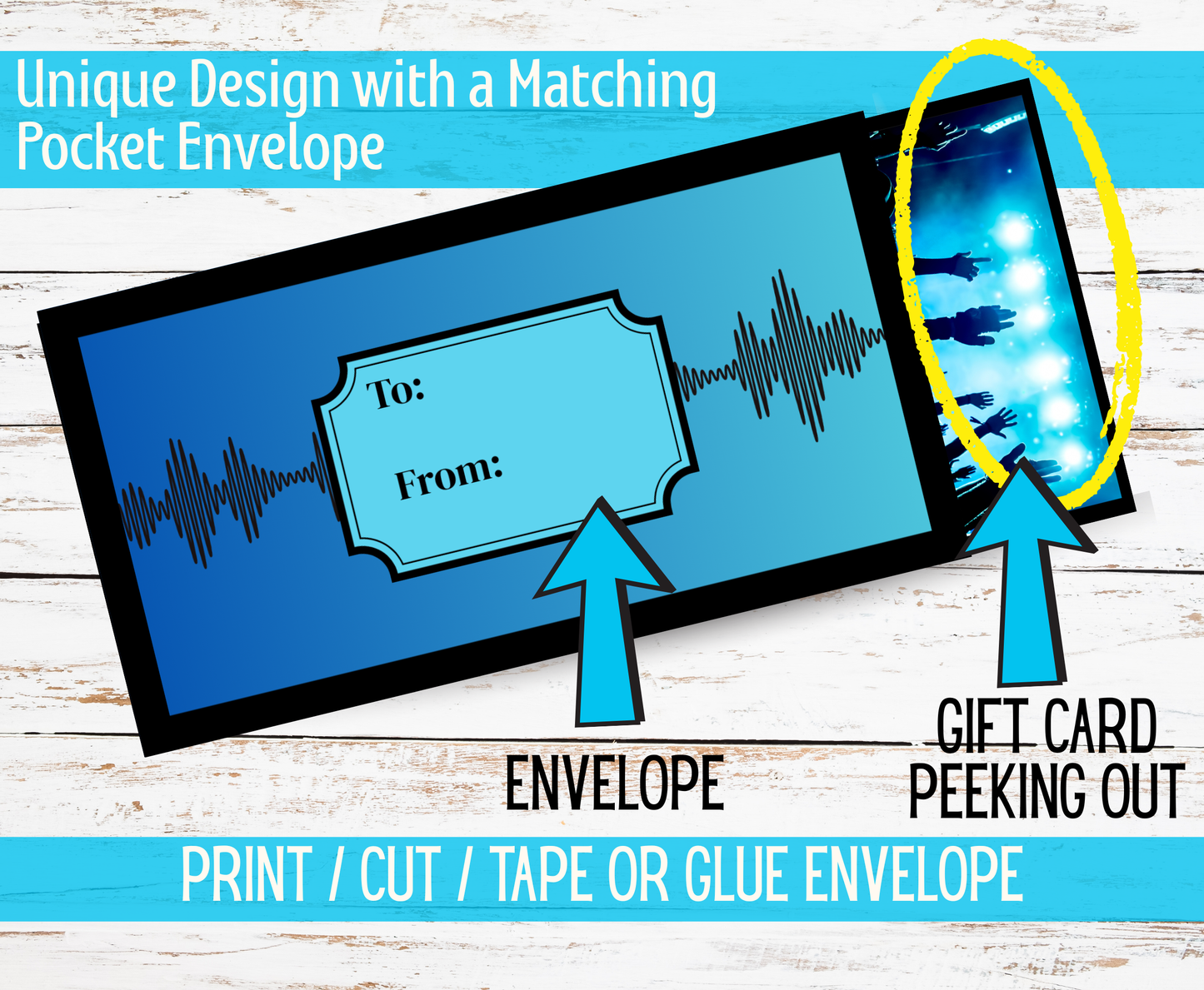 B2 Concert Gift Certificate and Envelope Printable