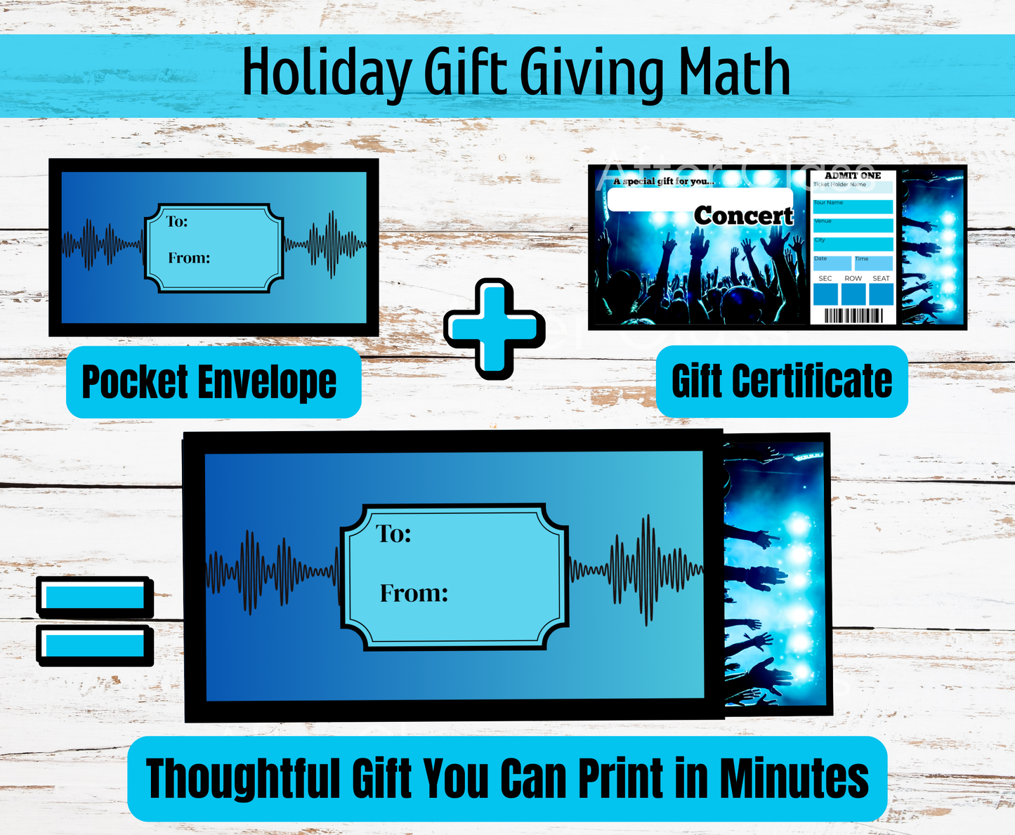 B2 Concert Gift Certificate and Envelope Printable