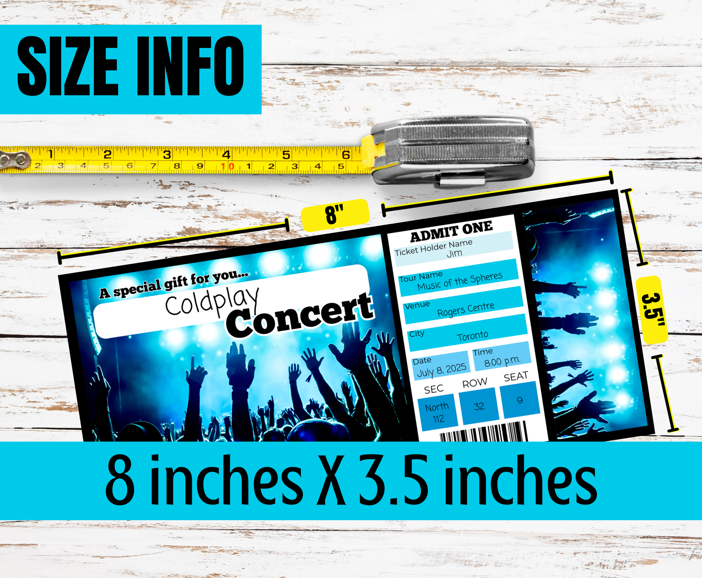 B2 Concert Gift Certificate and Envelope Printable