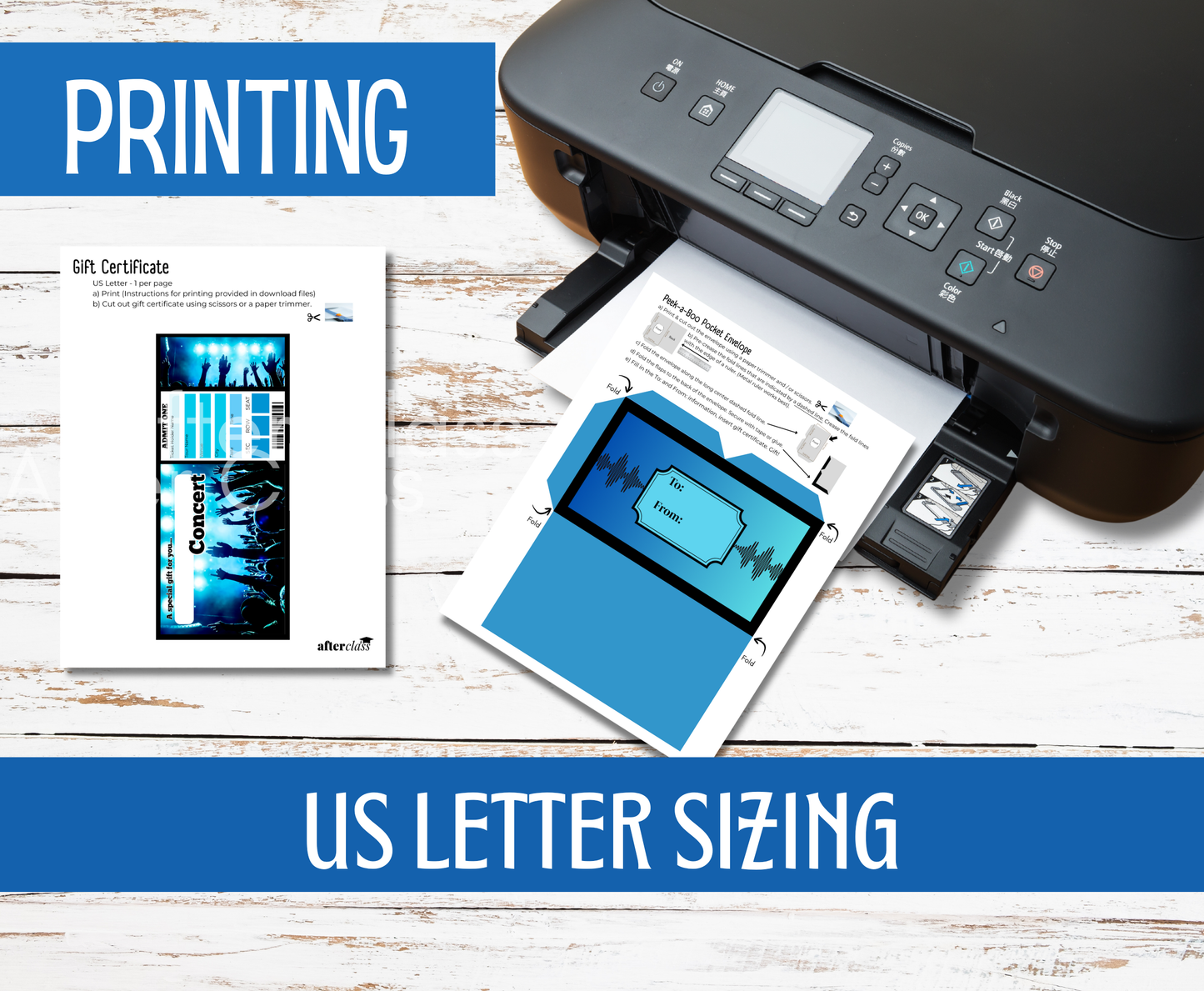 B2 Concert Gift Certificate and Envelope Printable