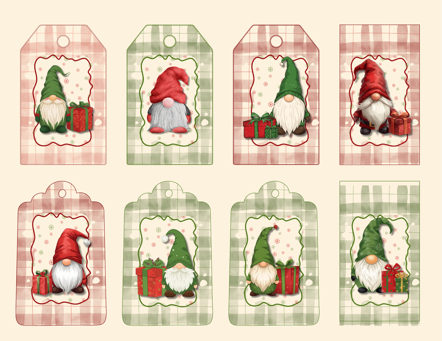A4 Gnome Printable Gift Tags