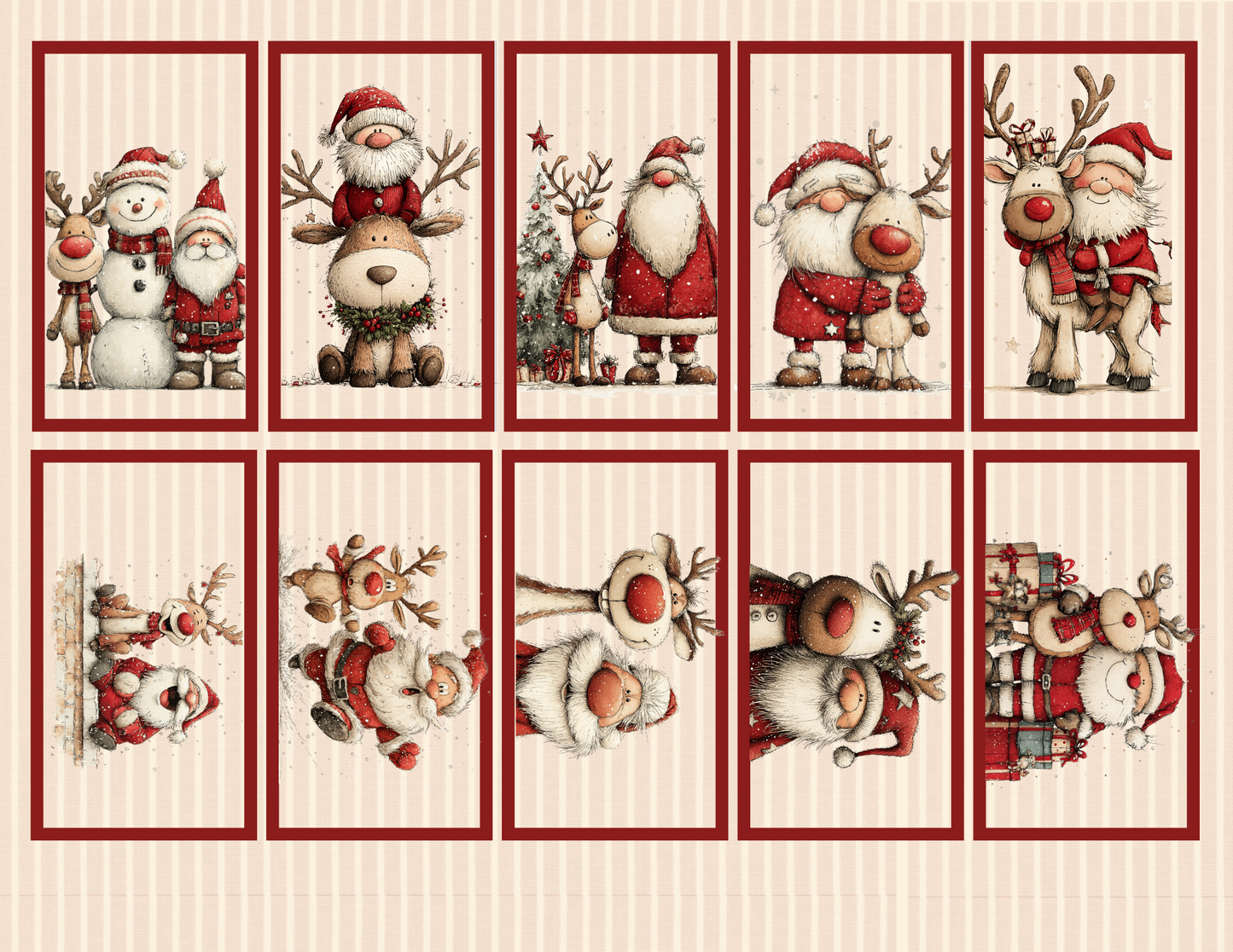 A1 Santa & Reindeer Christmas Printable Gift Tags