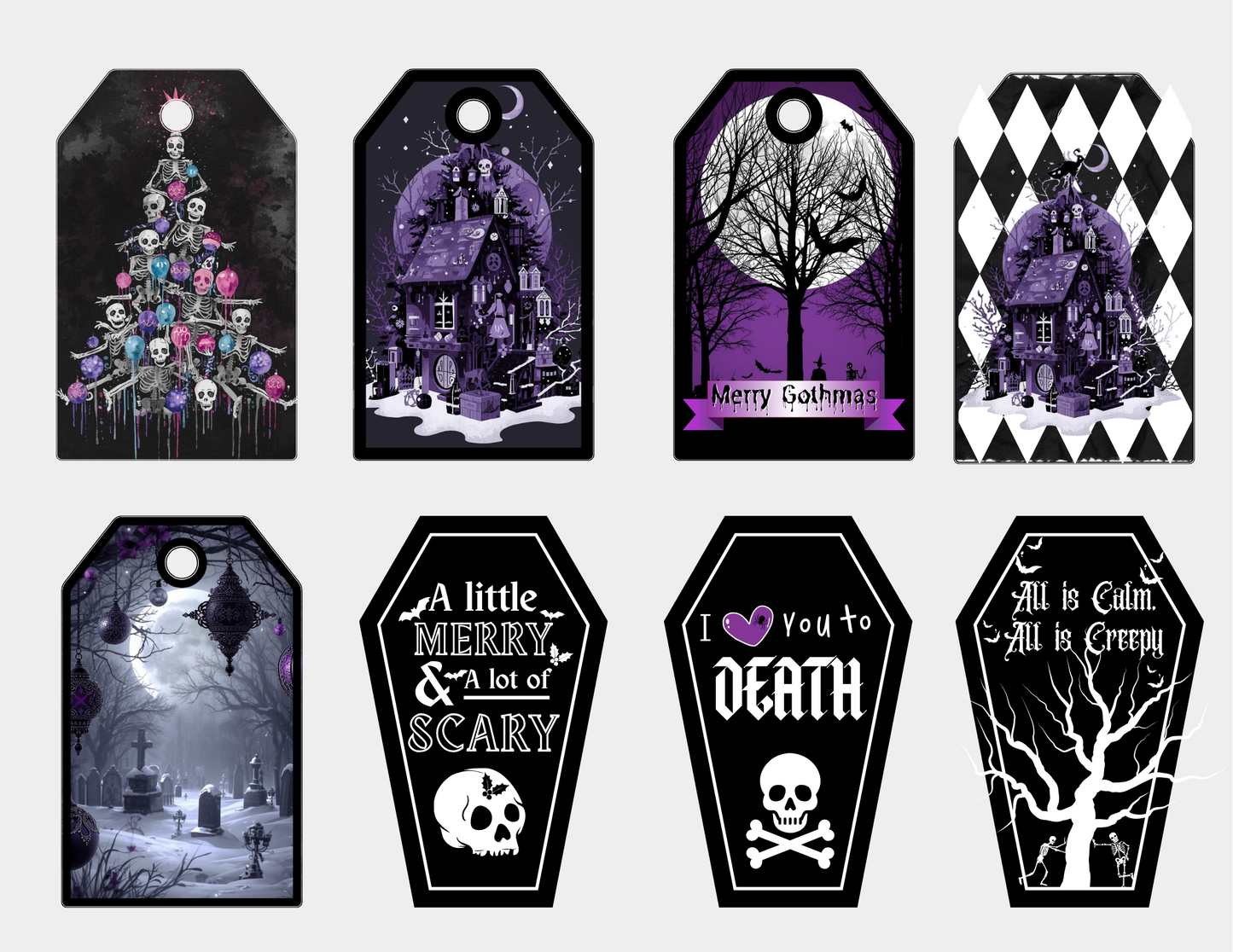 A5 Goth Printable Gift Tags