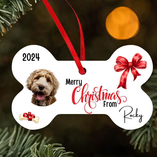 D1 Pet Christmas from dog - Customized with name and photo of puppy