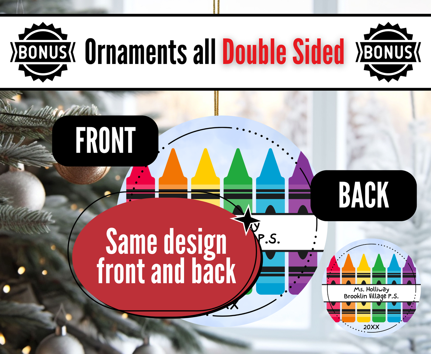 E3. Teacher Ornament 3 - Pencil Crayons