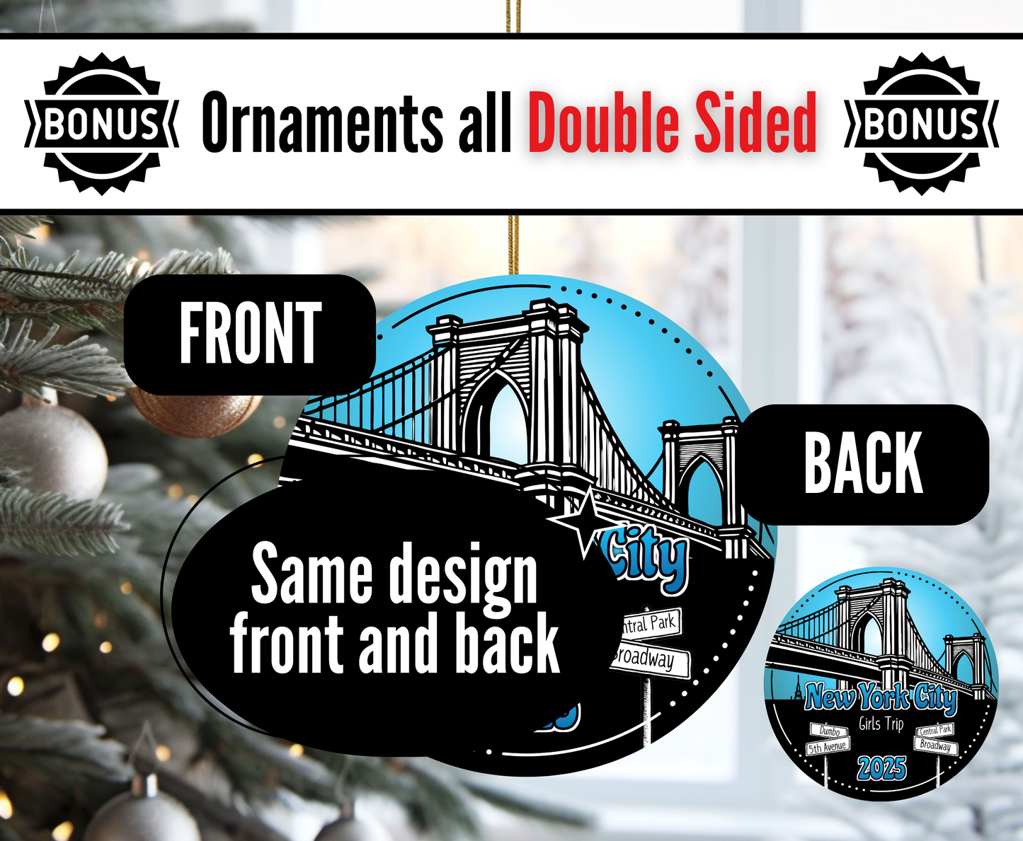 G4. New York City Brooklyn Bridge Keepsake Ornament