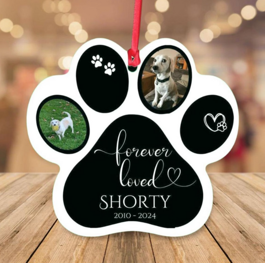 D Pet Memorial dog paw ornament - Forever loved
