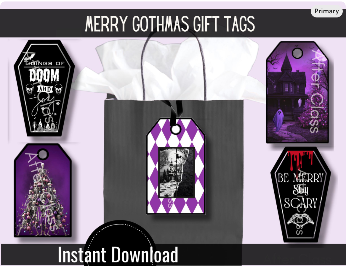 A5 Goth Printable Gift Tags