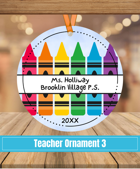 E3. Teacher Ornament 3 - Pencil Crayons